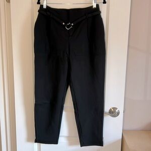 LAUNDRY - BLACK HIGH WAISTED DRESS PANTS W/ BELT - SIZE M